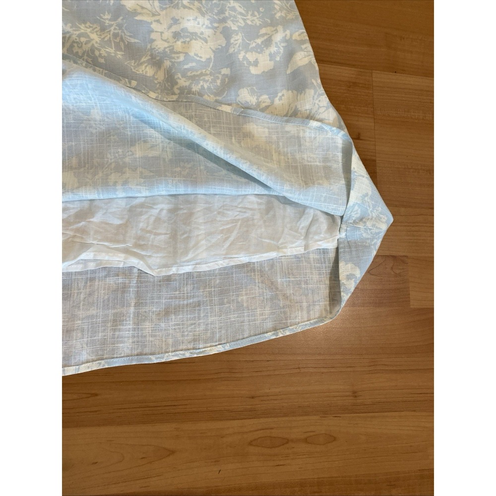 O.P.T  Zeoli Puff Sleeve Linen Blend Midi Blue White Floral Dress Size S Cottage - Picture 13 of 14
